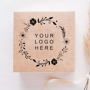Floral Wreath Aangepaste zakelijke Logo voor bed Zelfinktende Stempel