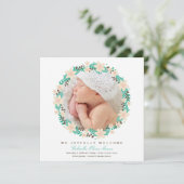 Floral Wreath | Aankondiging van geboorte (Staand voorkant)