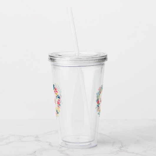 Floral Wreath Acryl Drinkbeker (Links)