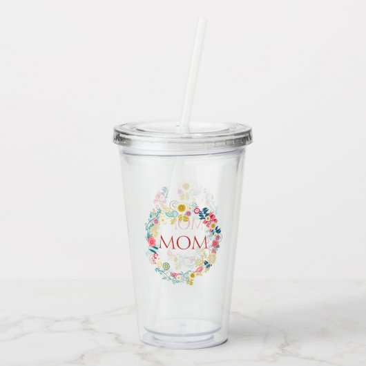 Floral Wreath Acryl Drinkbeker (Achterkant)