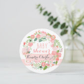 FLORAL WREATH | BABY SHOWER INVITATIE KAART (Staand voorkant)