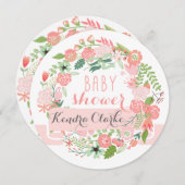 FLORAL WREATH | BABY SHOWER INVITATIE KAART (Voorkant / Achterkant)