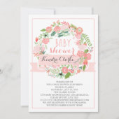  FLORAL WREATH | BABY SHOWER INVITATIE KAART (Voorkant)