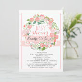  FLORAL WREATH | BABY SHOWER INVITATIE KAART (Staand voorkant)