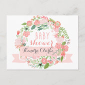  FLORAL WREATH | BABY SHOWER INVITATIE UITNODIGING BRIEFKAART (Voorkant)
