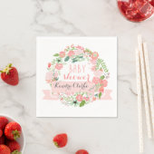  FLORAL WREATH BABY SHOWER NAPKINS SERVETTEN (Insitu)