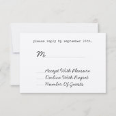 Floral Wreath & Banner Chalkboard Geïnspireerd RSV RSVP Kaartje (Achterkant)