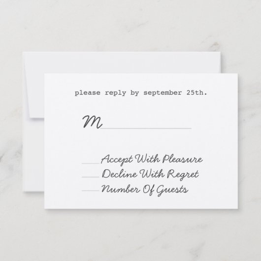 Floral Wreath & Banner Chalkboard Geïnspireerd RSV RSVP Kaartje (Achterkant)