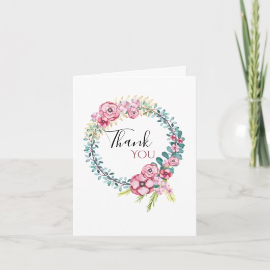 Floral Wreath Bedankkaart (Voorkant)