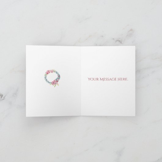 Floral Wreath Bedankkaart (Binnen)