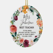 Floral Wreath Best Teacher ornament (Rechts)