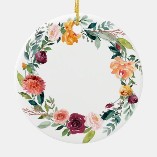 Floral Wreath Best Teacher ornament (Achterkant)