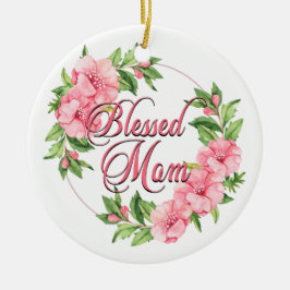 Floral Wreath Blessed Mam Keramisch Ornament