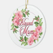 Floral Wreath Blessed Mam Keramisch Ornament (Links)
