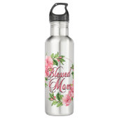 Floral Wreath Blessed Mam Waterfles (Voorkant)