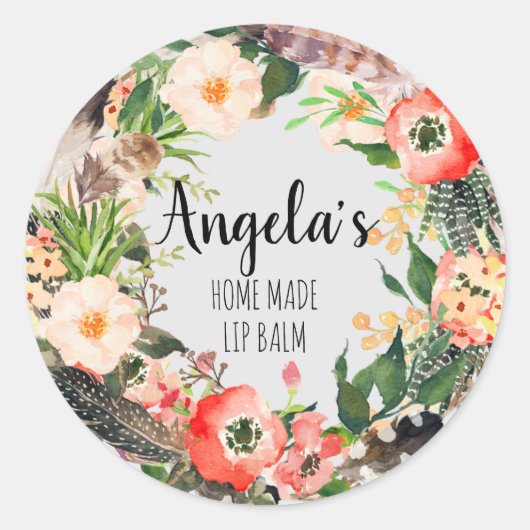 Floral Wreath Botanical Home maakt Sticker (Voorkant)