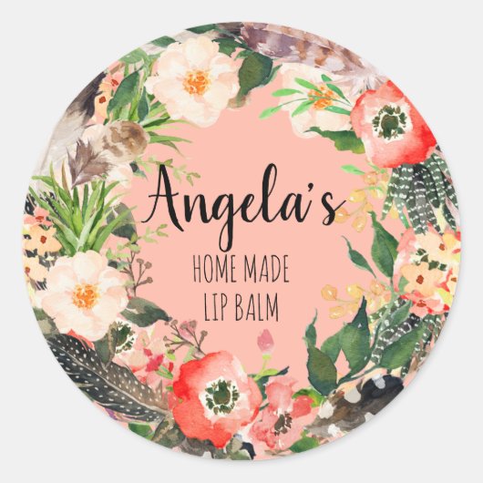 Floral Wreath Botanical Home maakt Sticker (Voorkant)