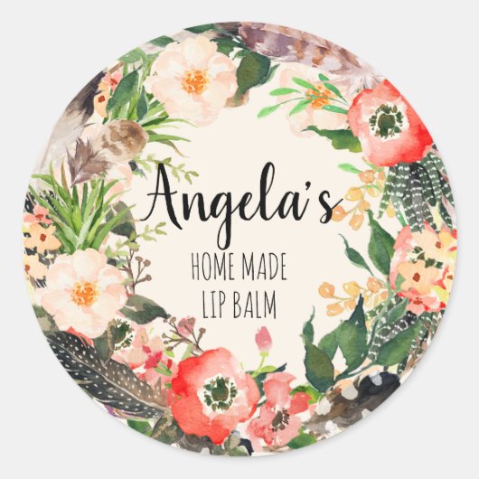 Floral Wreath Botanical Home maakt Sticker (Voorkant)