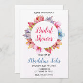 FLORAL WREATH BRIDAL SHOWER INVITATION KAART (Voorkant / Achterkant)