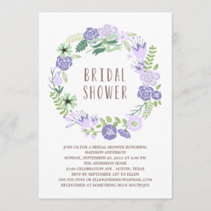 Floral Wreath Bridal Shower-uitnodiging Kaart
