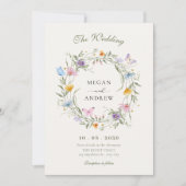 Floral wreath bruiloft kaart (Voorkant)