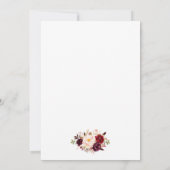 Floral Wreath Burgundy Gold redt de datum Save The Date (Achterkant)