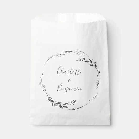 Floral Wreath Calligraphy Custom Wedding Bedankzakje (Voorkant)