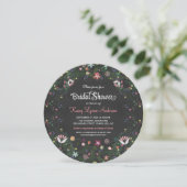 Floral Wreath Chalkboard Bridal Shower Invitations Kaart (Staand voorkant)