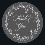 Floral Wreath Chalkboard Dank u Sticker<br><div class="desc">Floral Wreath Chalkboard Dank u Sticker</div>