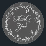 Floral Wreath Chalkboard Dank u Sticker<br><div class="desc">Floral Wreath Chalkboard Dank u Sticker</div>
