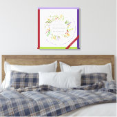 Floral Wreath Challah Blessing + Yehi Ratzon Canvas Afdruk (Insitu (Slaapkamer))