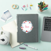 Floral Wreath Circular Love Sticker (iPad Cover)