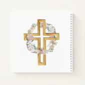 Floral Wreath Cross First Community Guestbook Notitieboek (Achterkant)
