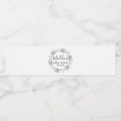 Floral Wreath Custom Naam Bruid Naam Vrijgezellenf Waterfles Etiket (Enkel label)