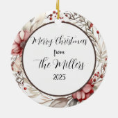 Floral Wreath Custom Photo Keramisch Ornament (Achterkant)