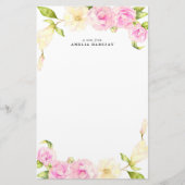 Floral Wreath Custom Stationery Briefpapier (Voorkant)