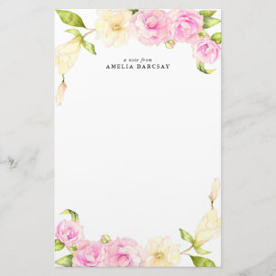 Floral Wreath Custom Stationery Briefpapier