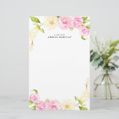 Floral Wreath Custom Stationery Briefpapier (Staand voorkant)