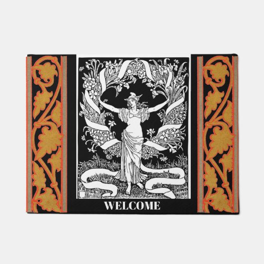  Floral Wreath Doormat Deurmat (Voorkant)