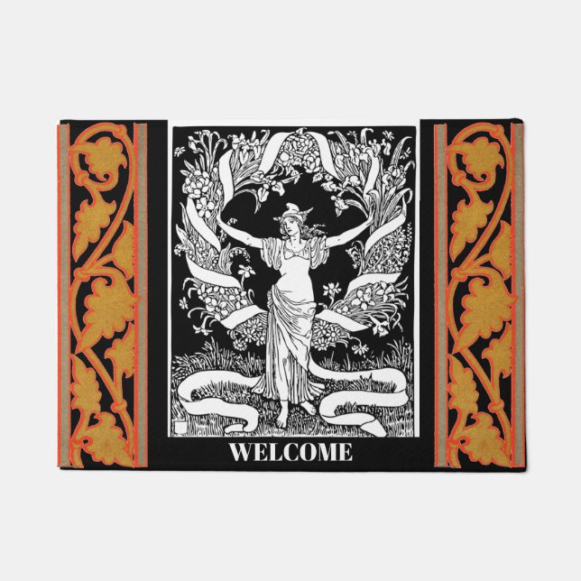  Floral Wreath Doormat Deurmat (Voorkant)