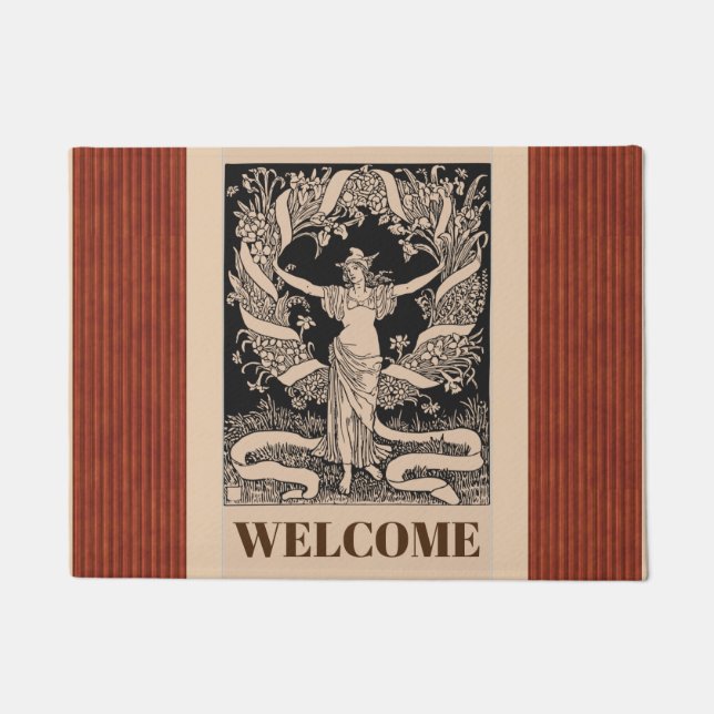  Floral Wreath Doormat Deurmat (Voorkant)