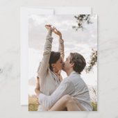 Floral Wreath Dusty Blue Monogram Foto Weduwschap Kaart (Achterkant)