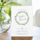 Floral Wreath Easter Brunch Invitation Kaart