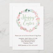  Floral Wreath Easter Brunch Kaart (Voorkant / Achterkant)