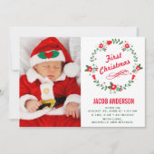 Floral Wreath First Kerstmis Aankondiging (Voorkant)