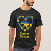 Floral Wreath Flag Map aan Oekraïne T-shirt (Voorkant)