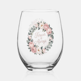 Floral Wreath “Forever & Always”  Wijnglas Zonder Voet