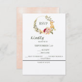 Floral Wreath Gold RSVP (Voorkant / Achterkant)