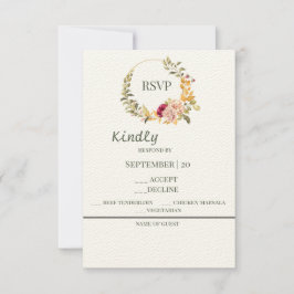  Floral Wreath Gold RSVP