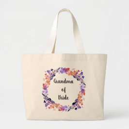 Floral Wreath Grandma Bride Grote Tote Bag